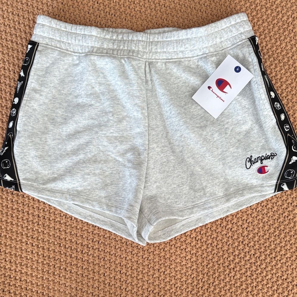 Champion Women's Athletic Gray Shorts with Black Trim Size Women M